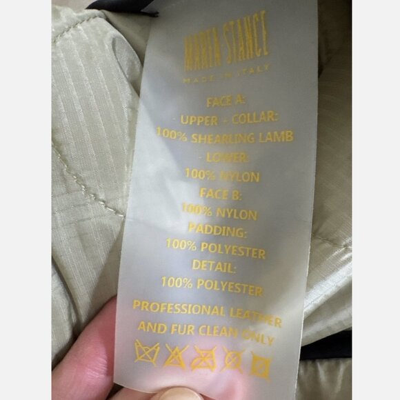 Marfa Stance Signature Shearling Quilt Jacket in Pale Jade / Pale Sage Coat XS - Picture 10 of 13